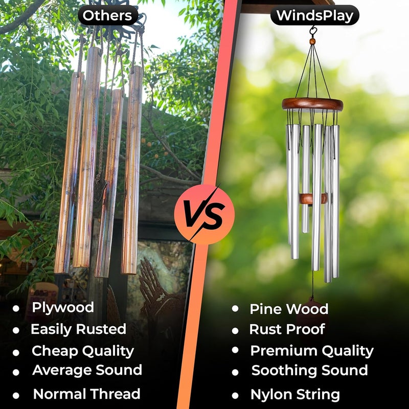 Windsplay Best Memorial Wind Chimes for Outside - 32.5" Sympathy Wind Chimes Memorial Gifts for Loss of Loved One - in Remembrance Gifts - Best Bereavement Gift Idea for Loss of Loved One - Unique Funeral Gift - Image 5